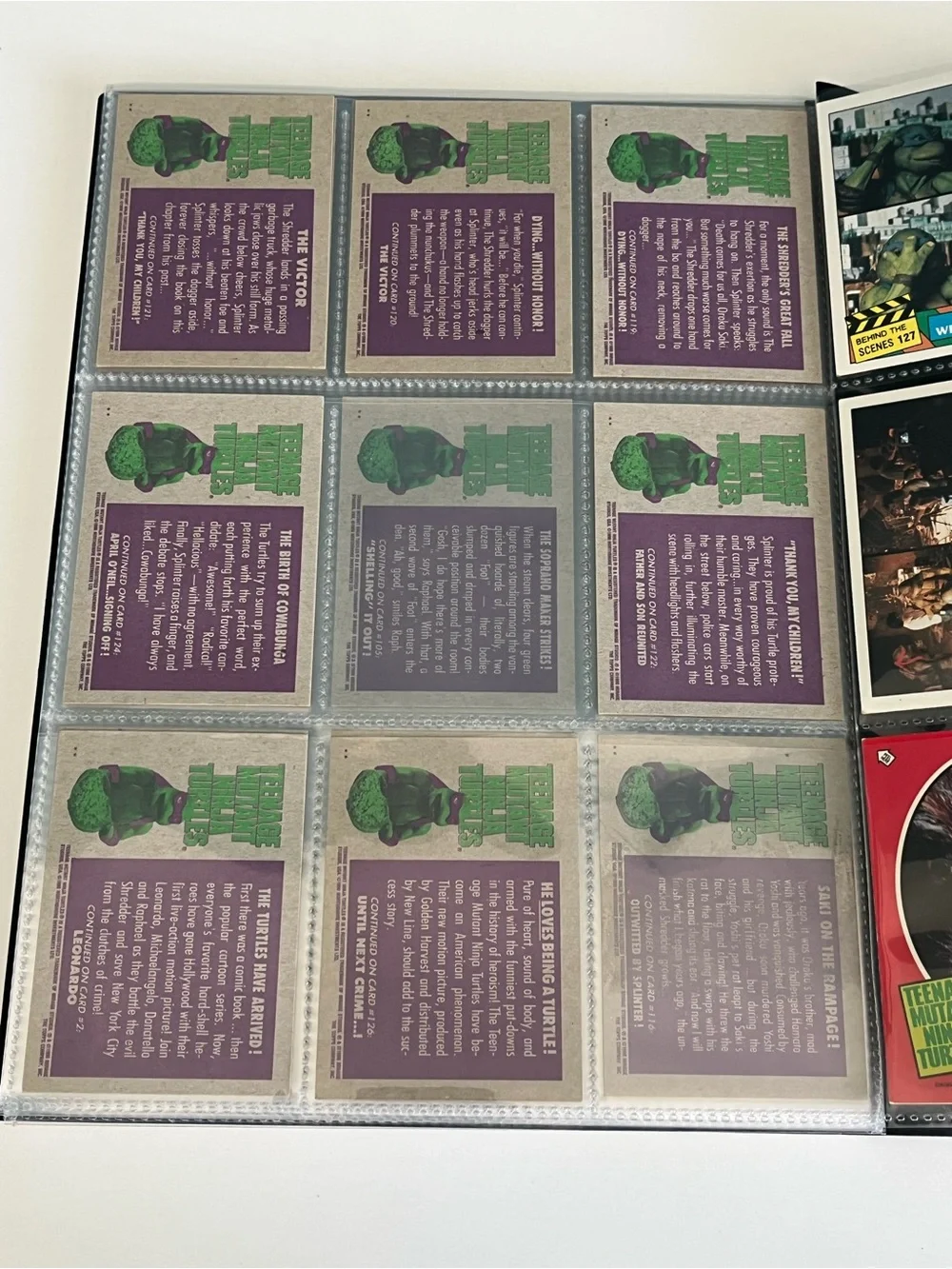 1990 Topps Teenage Mutant Ninja Turtles TMNT Movie Trading Cards